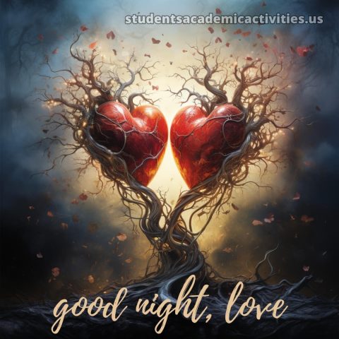 Good night love picture two hearts gratis