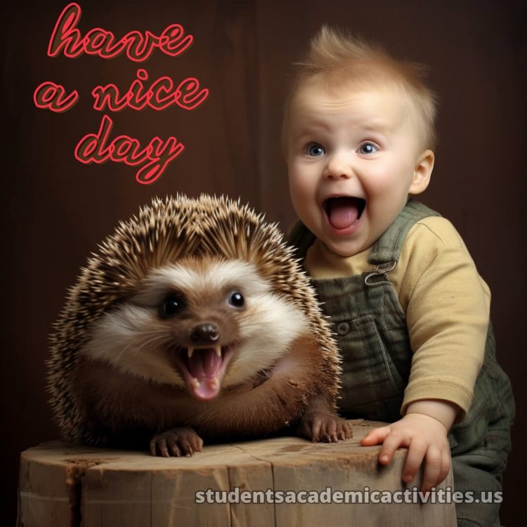 Have a nice day reply picture hedgehog gratis