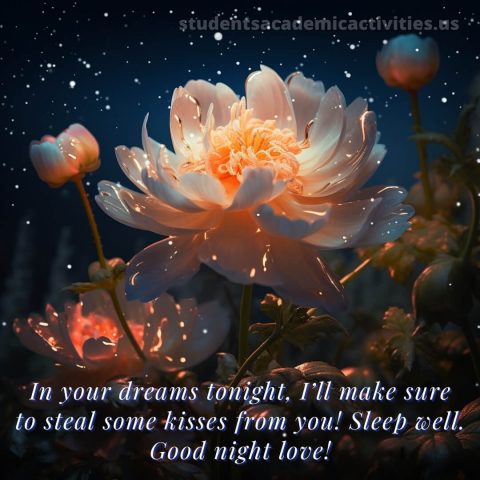 Good night love quotes picture flower gratis