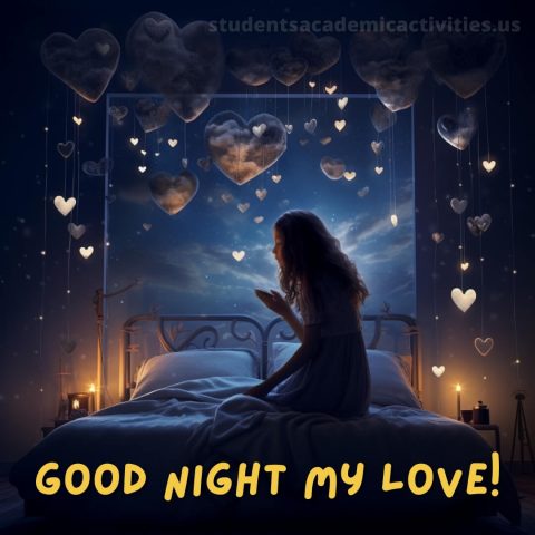 Good night message to my love picture girl on the bed gratis