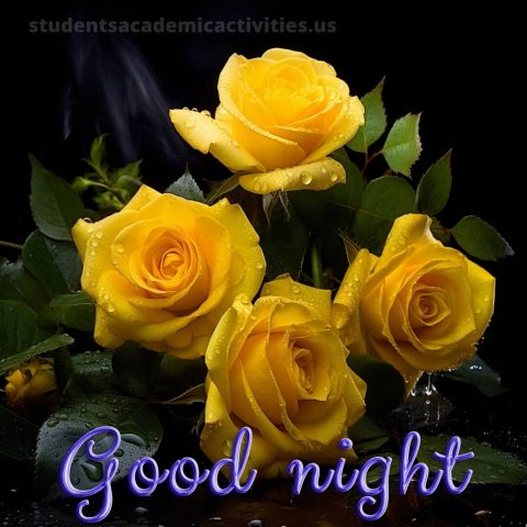 Good night msg for love picture yellow roses gratis