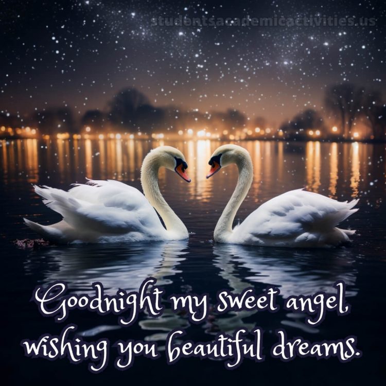 Good night love image picture swans gratis