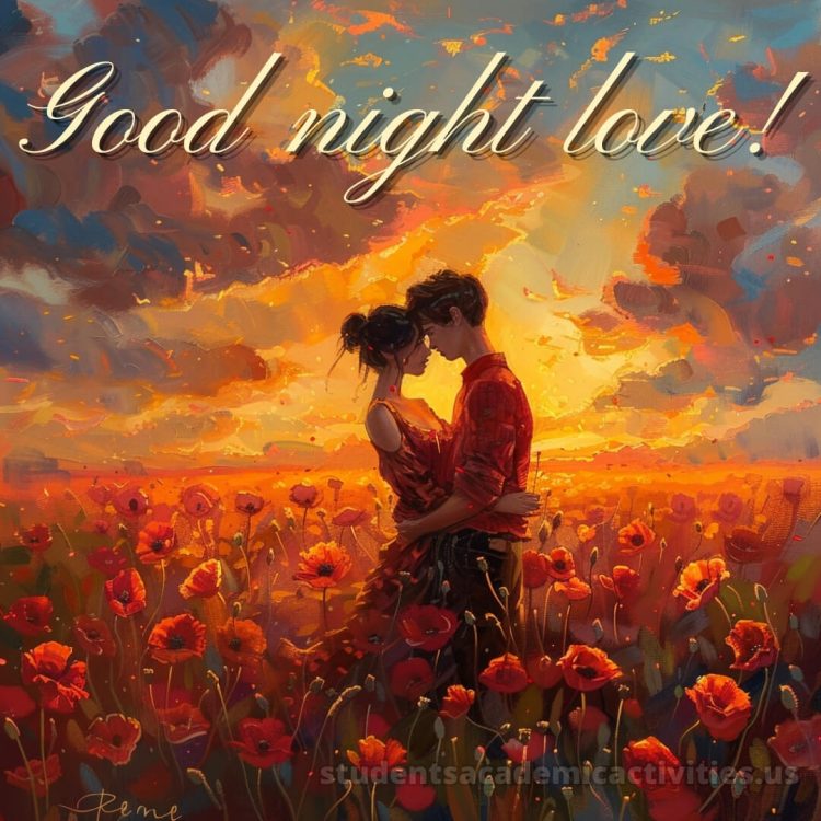 Good night love kiss picture field gratis