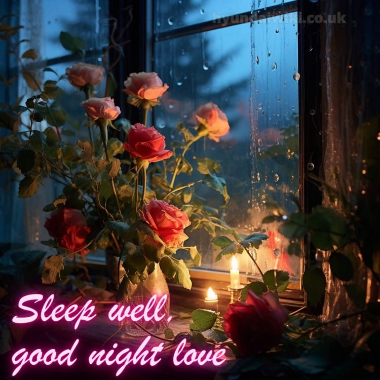 Good night love message picture roses gratis