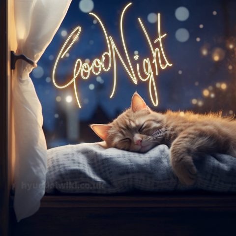Good night love photo picture ginger cat gratis