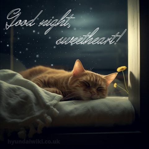 Good night love wishes picture cat gratis